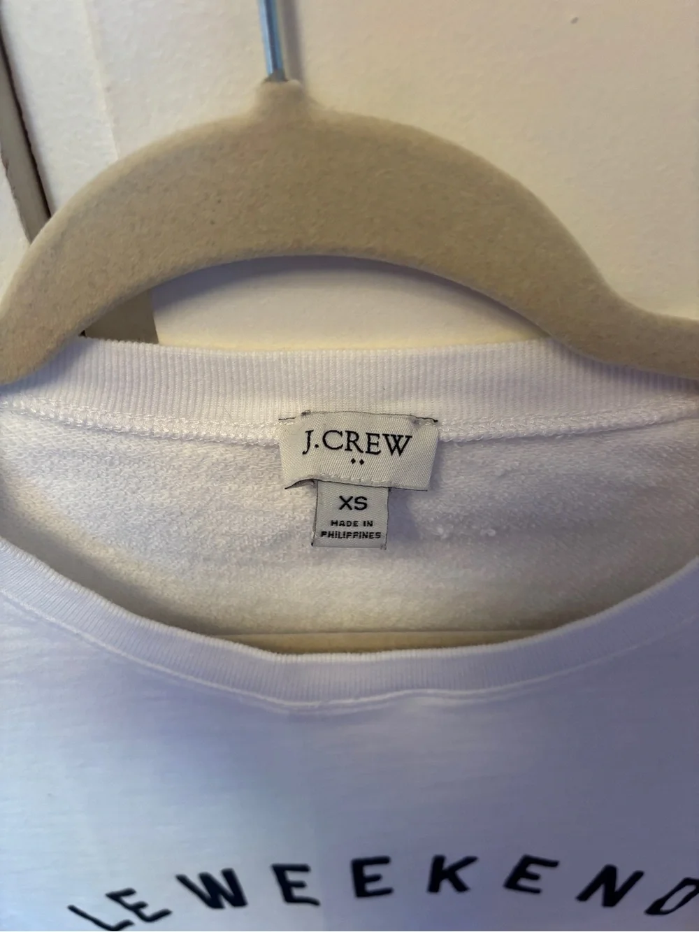 J. Crew White 'Le Weekend' Crewneck Sweatshirt